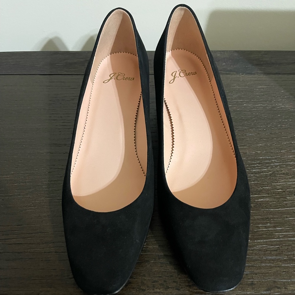 J Crew black suede pumps - SZ. 8 1/2. Never worn.